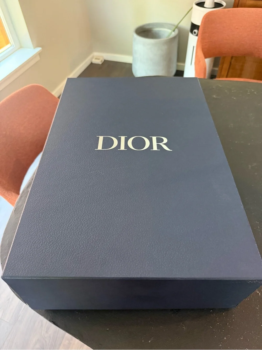 Dior Navy and White Oblique Monogram Backpack with Black Leather Trim